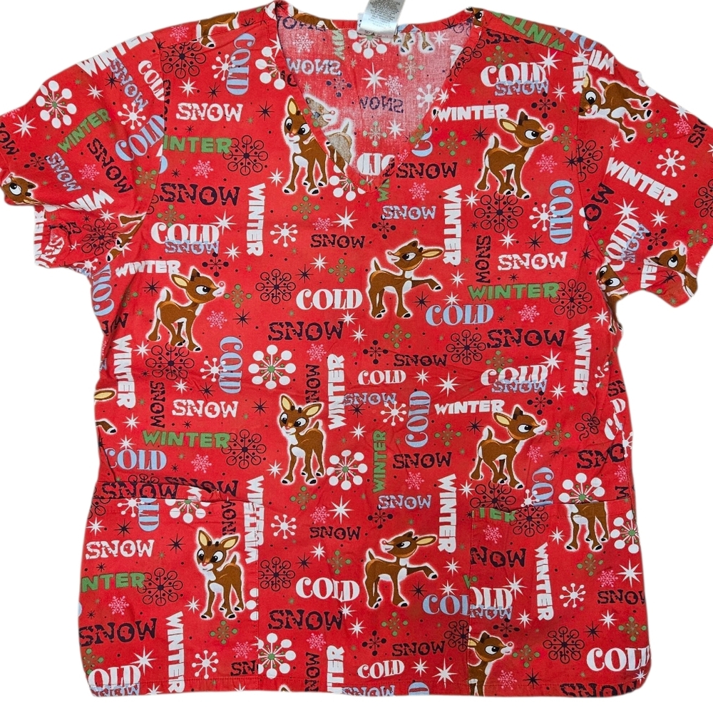 Rudolph Medium  Scrub Top